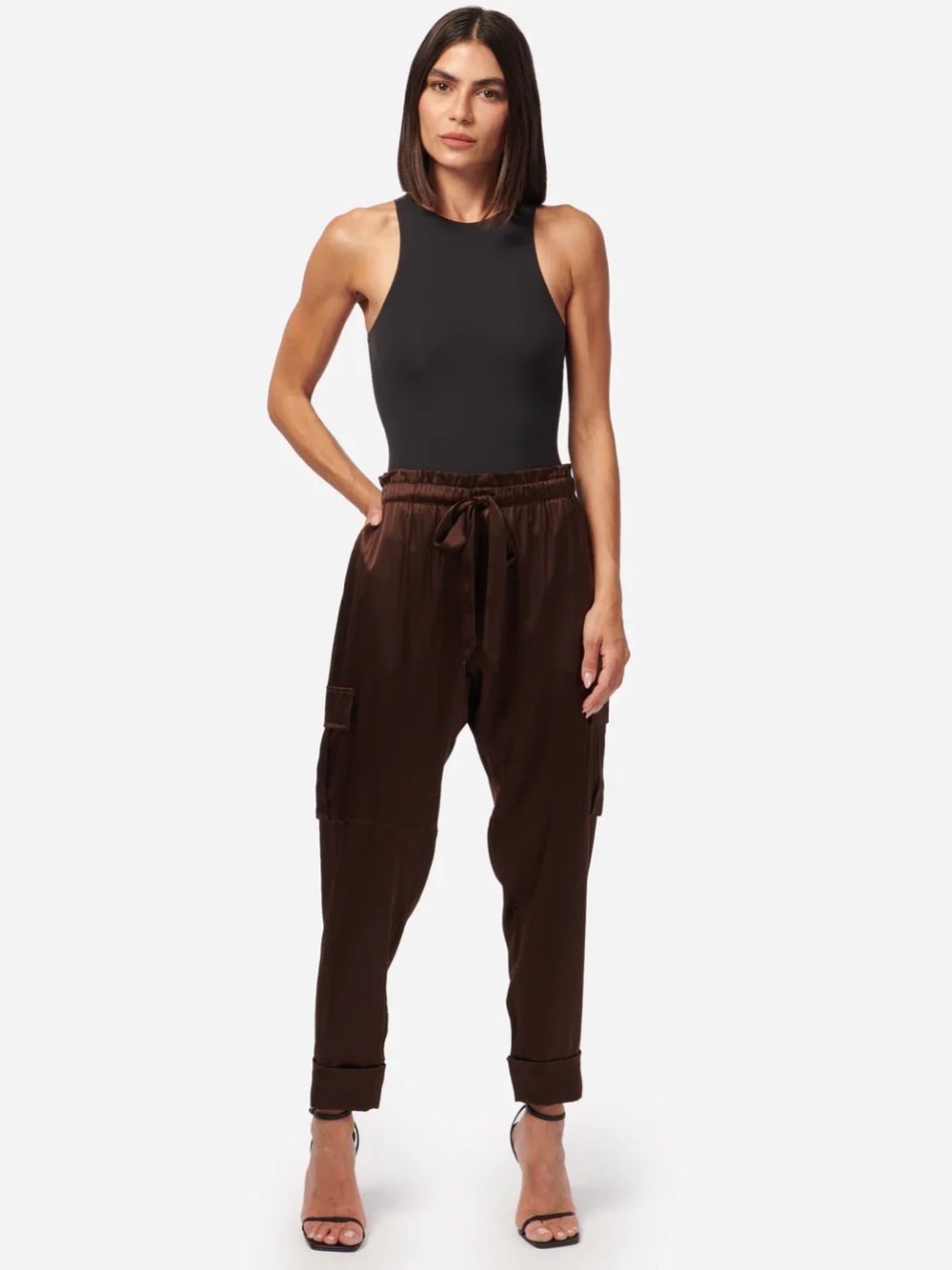 CAMI NYC SIZE XS SILK BROWN PANTS Carmen Cargo Pant Clove